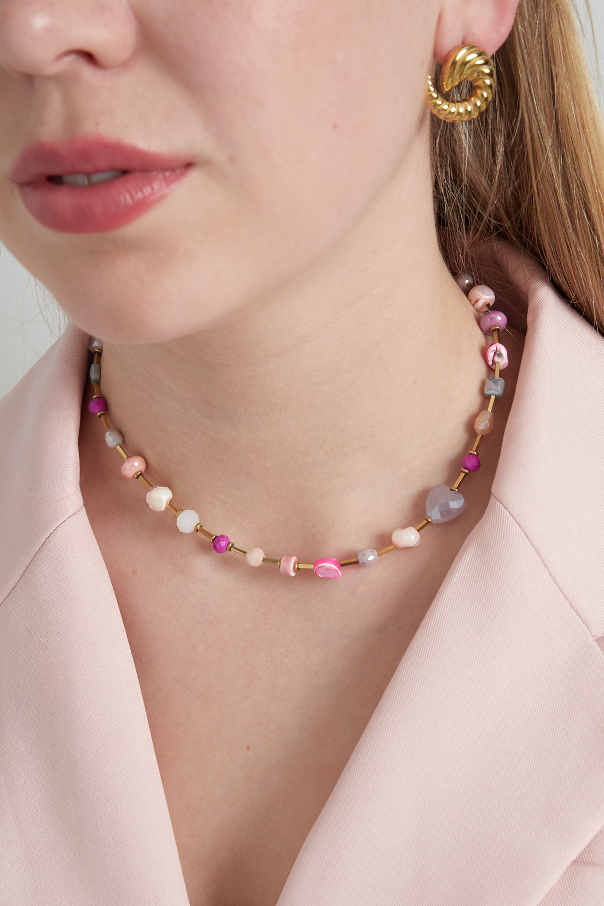 Necklace pastel wonderland - pink Gold color h5 Picture2